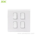 16AX250V 4Gang 1Way Switch White 86 Size switch